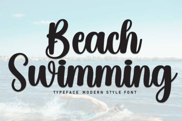 Beach Swimming Font: Handwritten Charm for Makers