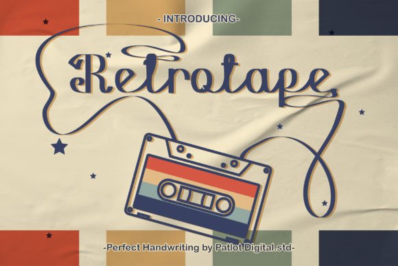 Retro Tape Font: Handwritten Style for Small Business Branding